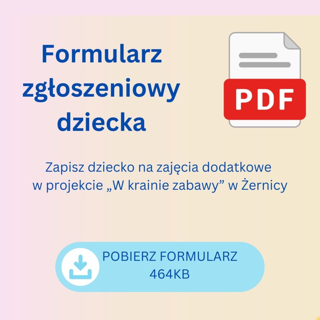 Dokumenty do naboru – „W krainie zabawy”